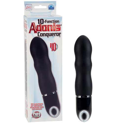 10-Function Adonis Conqueror, Anal Vibrator, Black, California Exotic Novelties