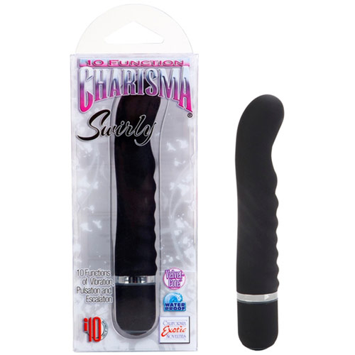 California Exotic Novelties 10-Function Charisma Swirly Vibrator, Black, California Exotic Novelties