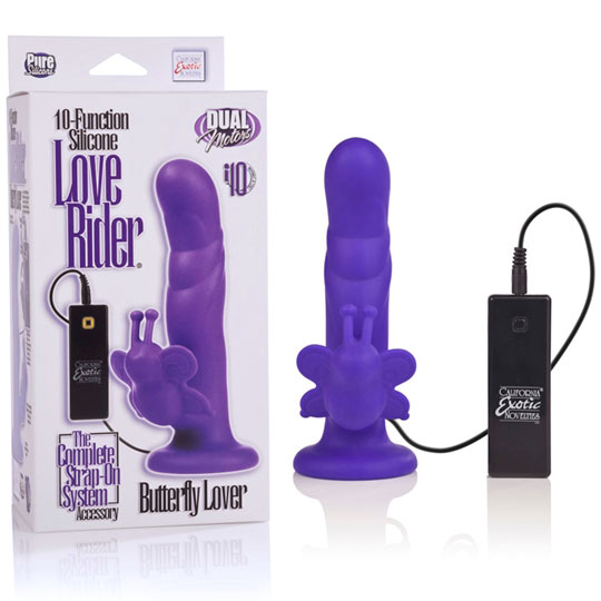 10-Function Silicone Love Rider Butterfly Lover Vibrator - Purple, California Exotic Novelties
