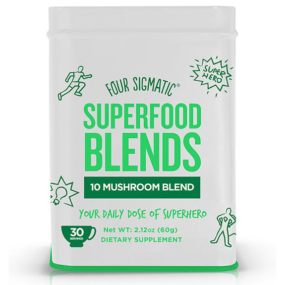 10 Mushroom Blend, Superfood Blends Drink Mix, 2.12 oz (30 Servings), Four Sigmatic