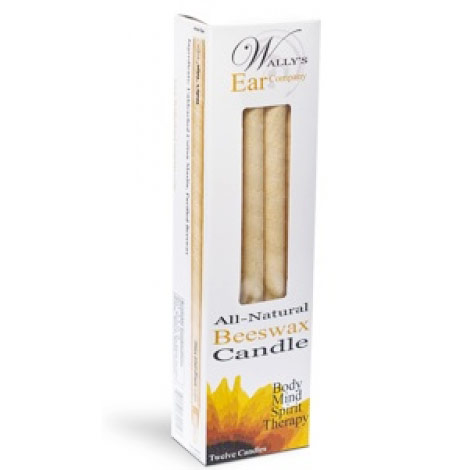100% Beeswax Hollow Ear Candles, 12 pk, Wallys Natural Products