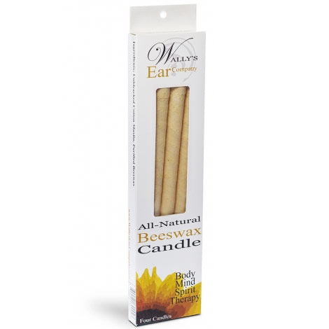100% Beeswax Hollow Ear Candles, 4 pk, Wallys Natural Products