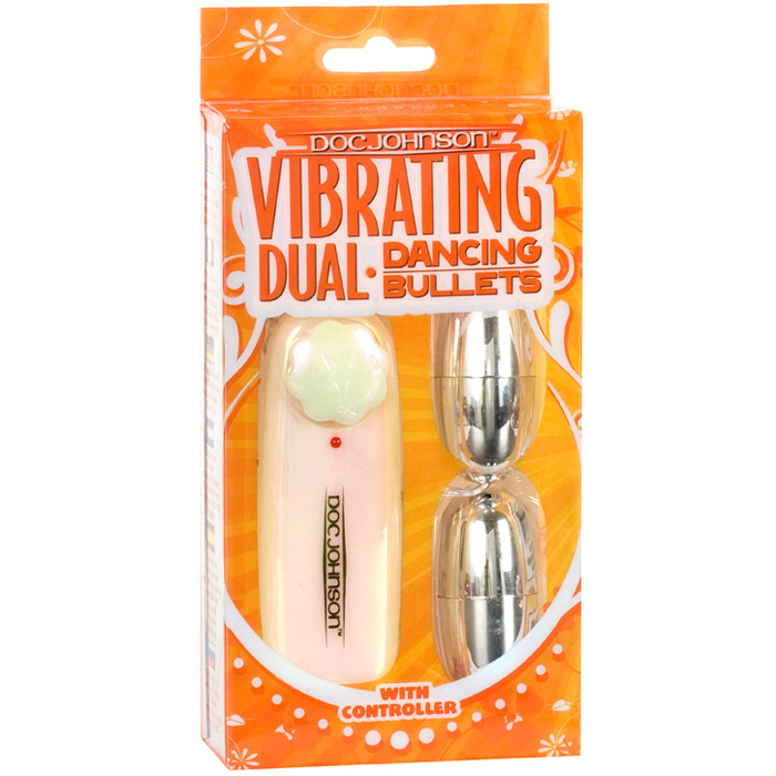 Vibrating Dual Dancing Bullets - Silver, Doc Johnson