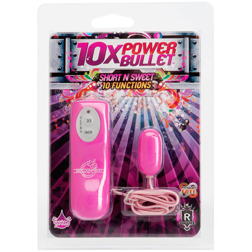 10X Power Bullet Vibrator, Short n Sweet, Fuchsia, Doc Johnson