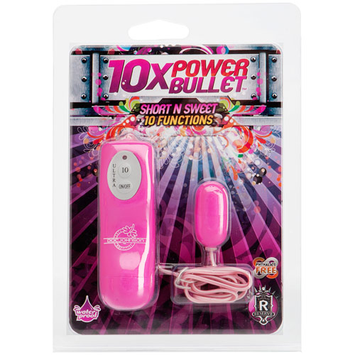 Doc Johnson 10X Power Bullet Vibrator, Short n' Sweet, Fuchsia, Doc Johnson