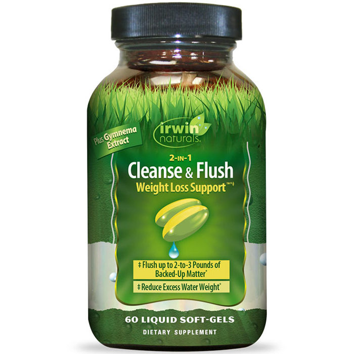2-in-1 Cleanse & Flush Weight Loss Support, 60 Liquid Soft-Gels, Irwin Naturals