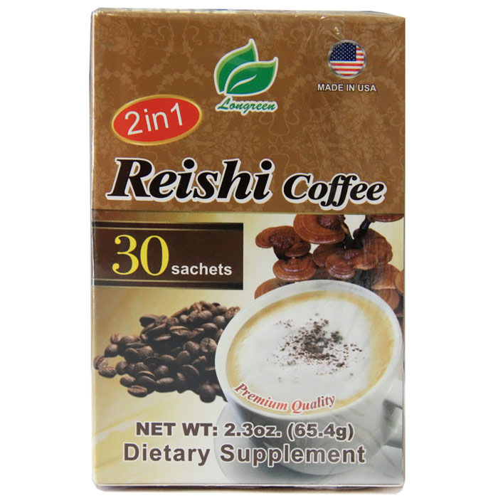 2 in 1 Reishi Coffee, 30 Sachets, Longreen Corporation
