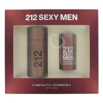 212 Sexy Cologne for Men Gift Set (Eau De Toilette Spray & Deodorant Stick), 1 Set, Carolina Herrera