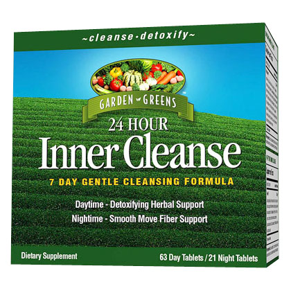Garden Greens 24 Hour Inner Cleanse, 7 Day Intestinal Cleansing Formula, 1 Kit, Garden Greens