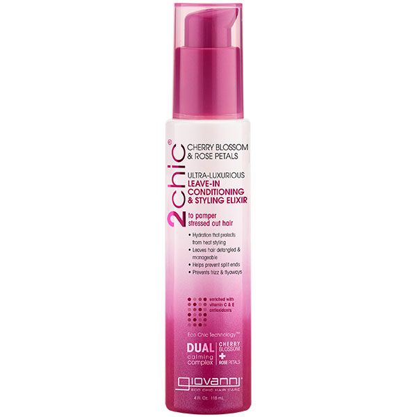 2chic Ultra-Luxurious Leave-In Conditioning & Styling Elixir, 4 oz, Giovanni Cosmetics
