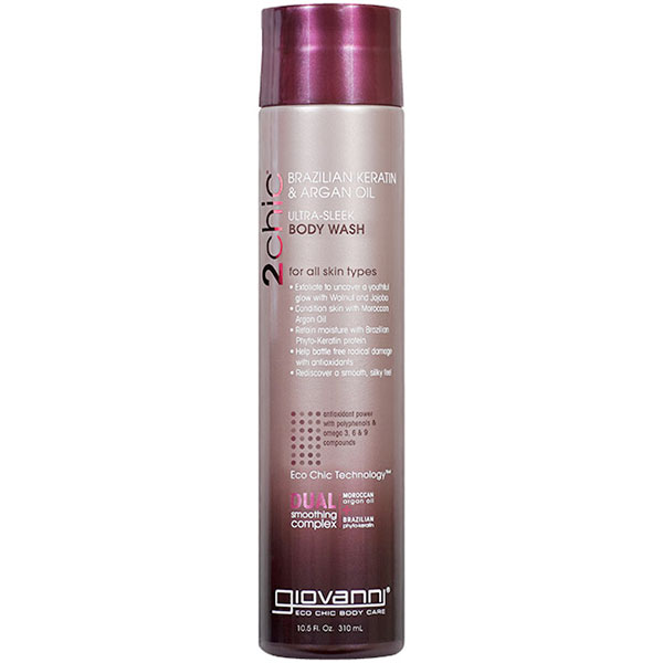 Giovanni Cosmetics 2chic Ultra-Sleek Body Wash with Brazilian Keratin & Argan Oil, 10.5 oz, Giovanni Cosmetics