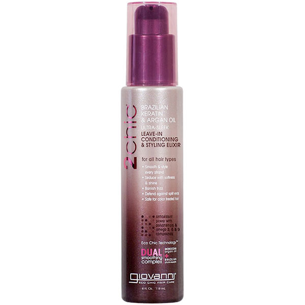 2chic Ultra-Sleek Leave-in Conditioning & Styling Elixir, 4 oz, Giovanni Cosmetics