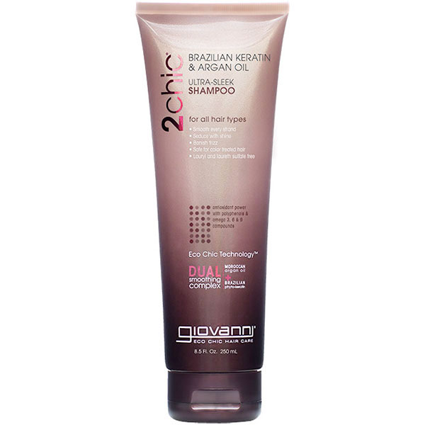 2chic Ultra-Sleek Shampoo with Brazilian Keratin & Argan Oil, 8.5 oz, Giovanni Cosmetics