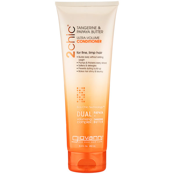 2chic Ultra-Volume Conditioner with Tangerine & Papaya Butter, 8.5 oz, Giovanni Cosmetics