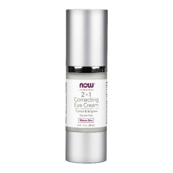 2 In 1 Correcting Eye Cream (Tighten & Brighten), 1 oz, NOW Foods