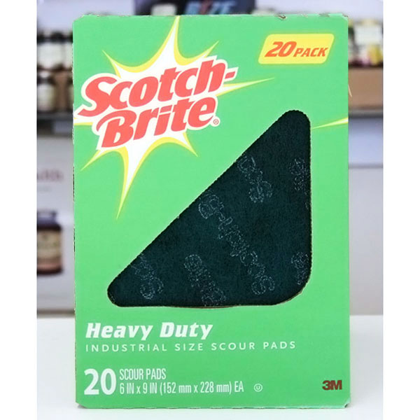 3M Scotch-Brite Heavy Duty Industrial Size Scour Pads, 20 Pack