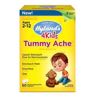 4 Kids Tummy Ache (Upset Stomach), 50 Quick-Dissolving Tablets, Hylands