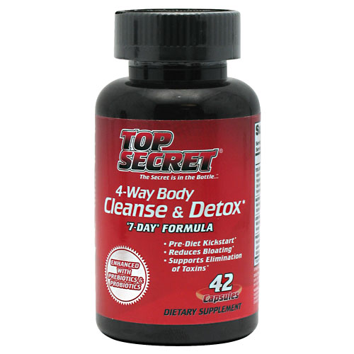 Top Secret Nutrition 4-Way Body Cleanse & Detox, 42 Capsules, Top Secret Nutrition