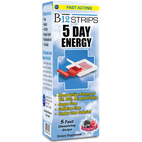 5 Day Energy B12 Strips, 5 Fast Dissolving Strips, Essential Source