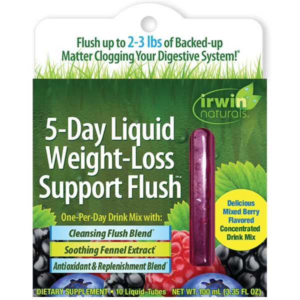 5-Day Liquid Weight-Loss Support Flush Drink Mix, 10 Liquid-Tubes, Irwin Naturals