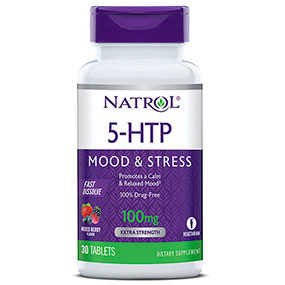 5-HTP Fast Dissolve 100 mg, Wild Berry Flavor, 30 Tablets, Natrol