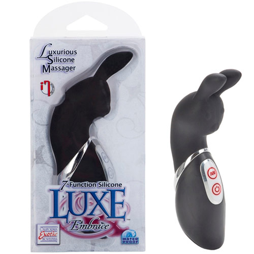 7-Function Silicone Luxe Embrace Massager, Black, California Exotic Novelties