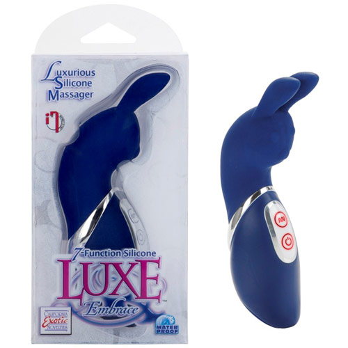 7-Function Silicone Luxe Embrace Massager, Blue, California Exotic Novelties