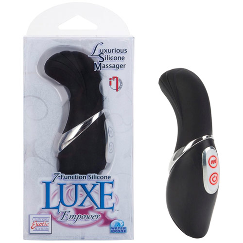 7-Function Silicone Luxe Empower Massager, Black, California Exotic Novelties