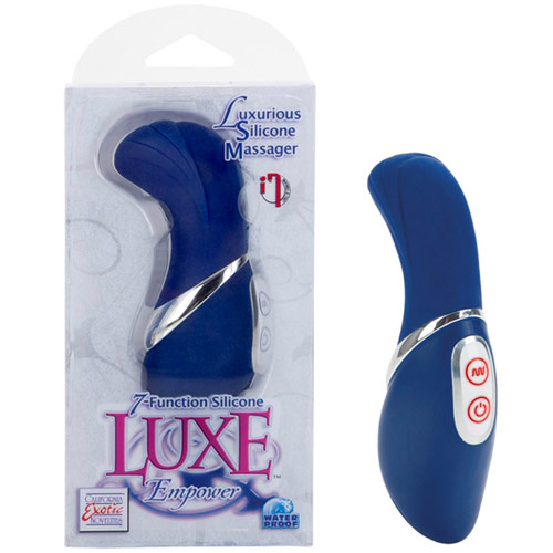 7-Function Silicone Luxe Empower Massager, Blue, California Exotic Novelties