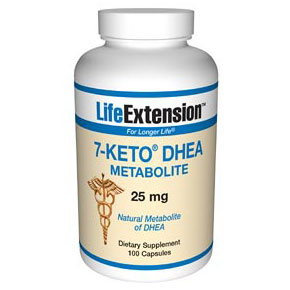 Life Extension 7-Keto DHEA Metabolite, 25 mg, 100 Capsules, Life Extension