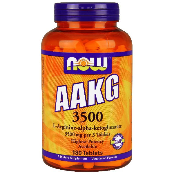 NOW Foods AAKG 3500 (L-Arginine-alpha-ketoglutarate) 180 Tabs, NOW Foods