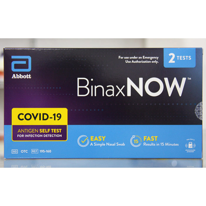 Abbott BinaxNOW COVID-19 Antigen Self Test, 2 Tests