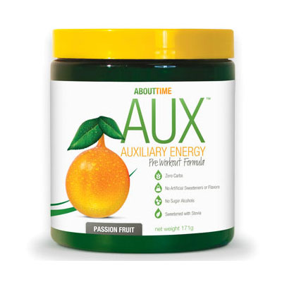 About Time AUX Auxiliary Energy Pre Workout Formula, Passion Fruit, 171 g, SDC Nutrition