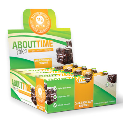 About Time Fruit Nuts & Protein Bars, Dark Chocolate Brownie, 2 oz x 12 pc, SDC Nutrition