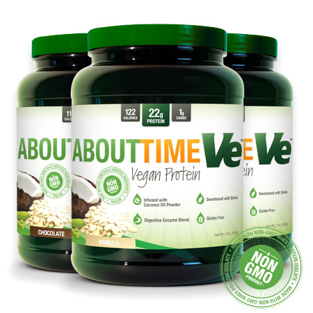 About Time All Natural Ve Vegan Protein Formula, Chocolate, 2 lb, SDC Nutrition