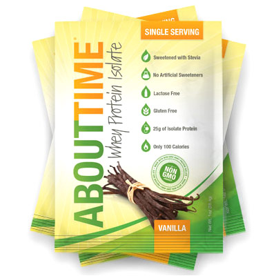 About Time All Natural Whey Protein Isolate, Vanilla, 1 oz x 12 pc, SDC Nutrition