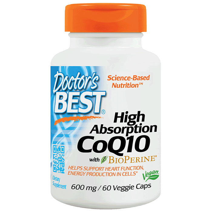Doctor's Best High Absorption CoQ10 600 mg, 60 Vegetarian Capsules, Doctor's Best