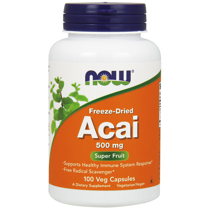 Acai 500 mg, Freeze-Dried, 100 Vegetarian Capsules, NOW Foods