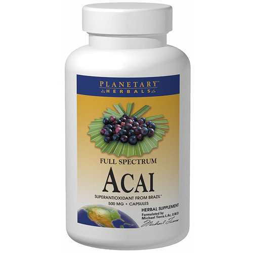 Planetary Herbals Acai Full Spectrum 500mg, 60 Capsules, Planetary Herbals