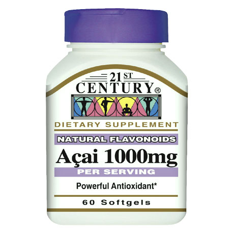21st Century HealthCare Acai Berry Extract 500 mg, 60 Softgels, 21st Century Health Care
