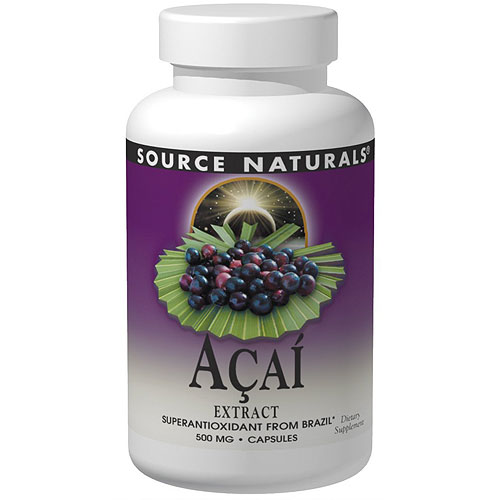 Acai Extract 500 mg Vegetarian, 240 Vegi Caps, Source Naturals