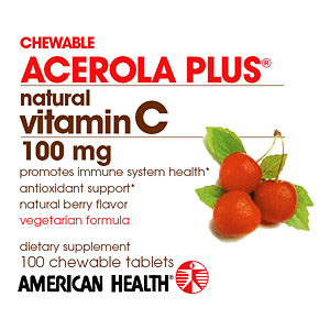 American Health Acerola Plus Natural Vitamin C Chewable 100mg 250 tabs from American Health