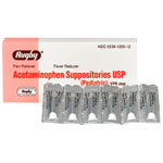 Watson Rugby Labs Acetaminophen Suppositories USP 120 mg, 12 Suppositories, Watson Rugby
