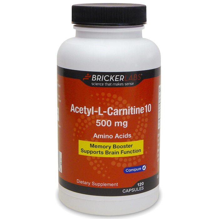 Acetyl-L-Carnitine 10 500 mg, 120 Capsules, Bricker Labs
