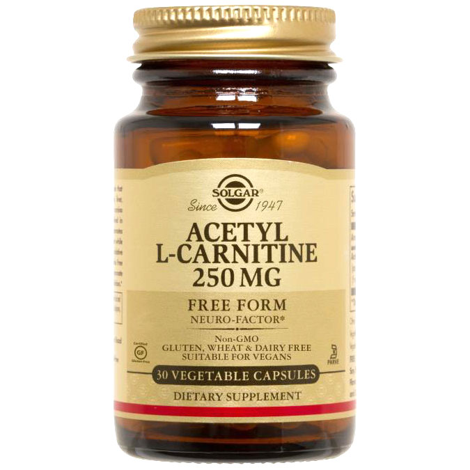 Acetyl-L-Carnitine 250 mg, 30 Vegetable Capsules, Solgar