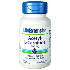 Acetyl-L-Carnitine 500 mg, 100 Vegetarian Capsules, Life Extension