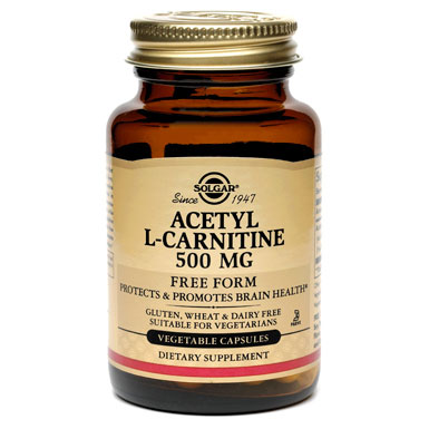 Solgar Acetyl L-Carnitine 500 mg, 30 Vegetable Capsules, Solgar