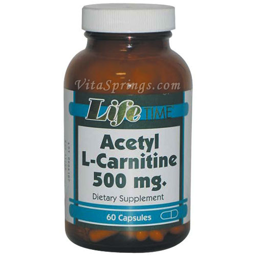 Acetyl L Carnitine 500 mg 60 Capsules LifeTime