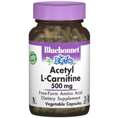 Acetyl L-Carnitine 500 mg, 30 Vegetable Capsules, Bluebonnet Nutrition