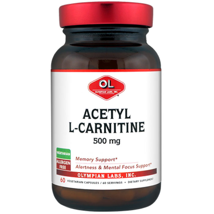 Acetyl L Carnitine 500mg, 60 Capsules, Olympian Labs